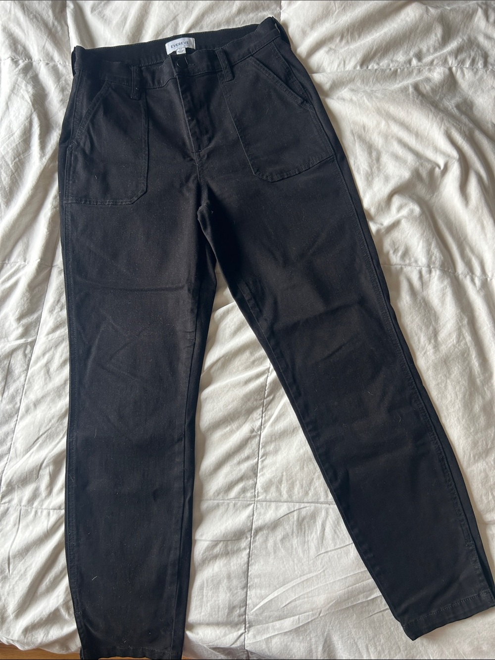 Evereve ankle length straight velvety soft black pants 27 Excellent Like New